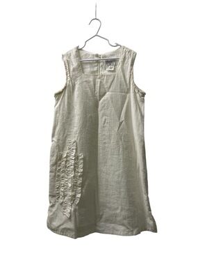 Blush By US Angels Cream Linen A-Line Dress